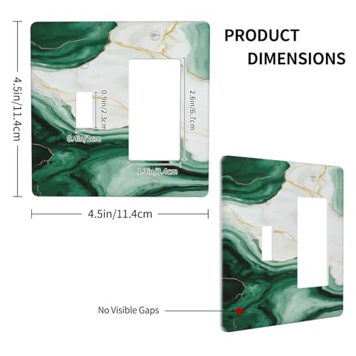 Placa de interruptor doble de mármol verde y blanco para pared de dormitorio 5