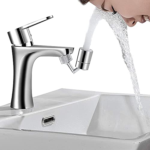 Hibbent Filtre de robinet d'évier de cuisine pivotant à 720°, tête de robinet mobile universelle, 2 modes de moletage de sortie d'eau, 24 mm mâle Cover