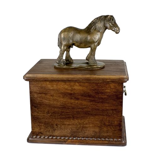 Mémorial équestre grande urne pour cheval de trait belge et percheron en bois - 5
