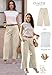 EVALESS Womens Wide Leg Pants High Waisted Work Casual Waffle Knit Palazzo Pants 2026 Flowy Office Business Dress Trousers Trendy Fashion Baggy Slacks with Lining Beige Medium