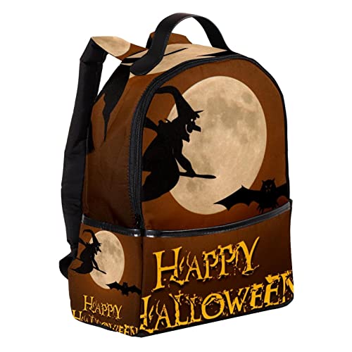 Mochila de regalo para Halloween con calabazas y luna llena, bolsa escolar original unisex 3