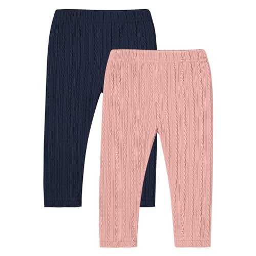 U·nikaka Toddler Baby Girls Pants Ribbed Infant Pants Leggings Toddler Baby Girl Bottoms Leggings 2 Packs