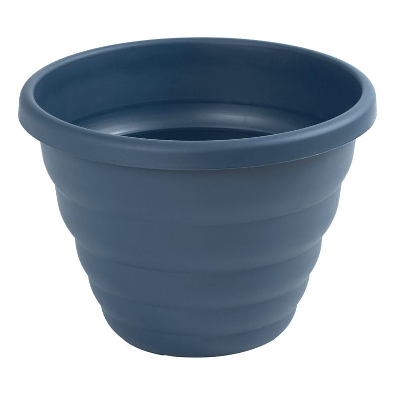 Colorful Round Planter Pots – Multiple Sizes – Indoor/Outdoor Use – Modern Flower Pots with Drainage – Decorative Garden Containers (NAVY, 48 CM)