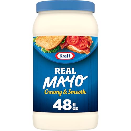 Kraft Real Mayo - Mayonesa cremosa y suave, condimento clásico para untar para sándwiches, ensaladas y salsas, hecho con huevos sin jaula, para un estilo de vida cetogénico y bajo en carbohidratos
