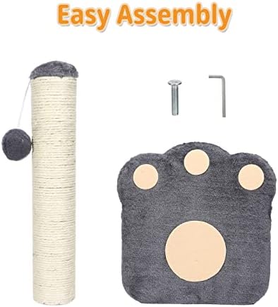 Cat Scratching Paws Post Kitty Scratching Posts for Indoor Cats with Hanging Ball, Claw Scratcher Sisal Rope Covered Soft Smooth Plush (Paw Base)