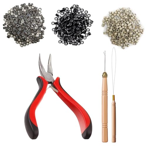 Xijobido Kit De Extensiones De Pelo | Alicate Para Extensiones De Nano Anillos,Suministros De Peluquería Para Mujer