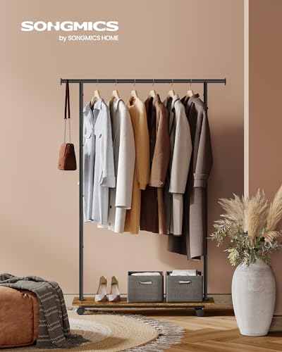 Prime Members: SONGMICS 38.8" Metal Garment Rack w/ Shelf & Wheels (Black) - image 2