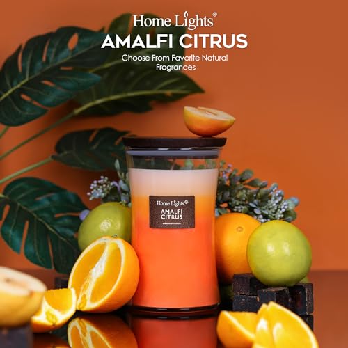 Home Lights HL-2021GG98161 Homelights 3-Layer Candles For Home Scented, 21.52 Oz Natural Soy Wax Scented Candles Burns Up To 100 Hours, Large Jar, Amalfi Citrus thumb #1