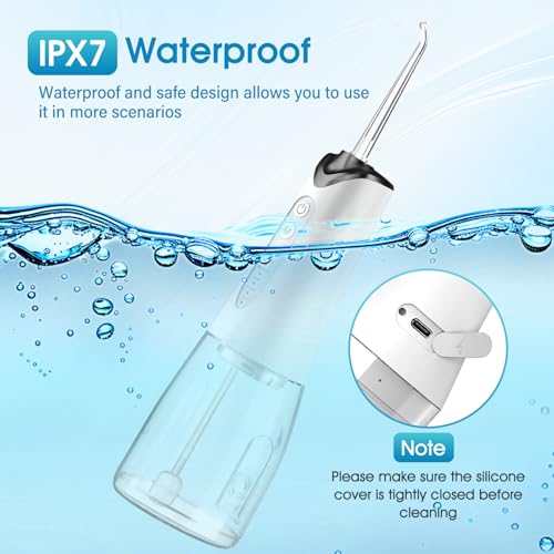 Anluomania Irrigador Bucal, Irrigador Dental Portatil, Water Flosser, 4 Boquillas 5 Modos, Irrigador Dental Inalámbrico, IPX7 Impermeable USB Recargable, Para Limpieza Dientes, Para Hogar y Viajes - imagen 5