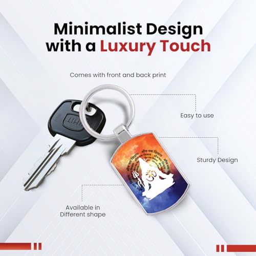Image of Stylish Metal Keychains with Permanent Glossy Print - Inspirational Quotes & Spiritual Designs - Perfect Key chains for loved ones, Personal Use, Gifts & Return Gifts