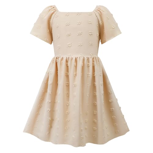 Young Girl Easter Dress Graduation Short Sleeve Summer Casual Tie Back Princess Style Dress3