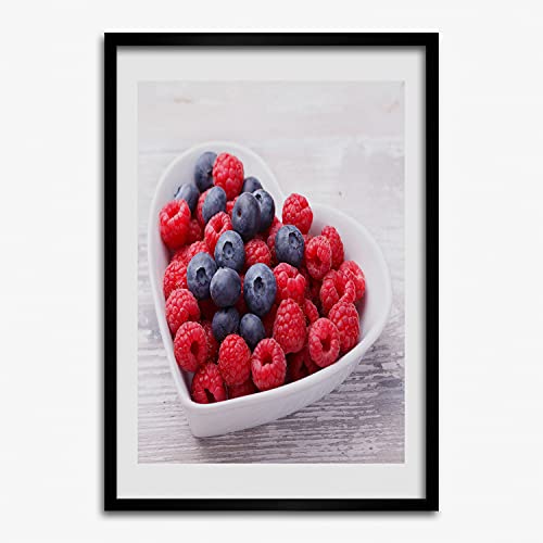 Cadre décoratif de salon Tulup 50x70 cm motif peinture fruits de la forêt