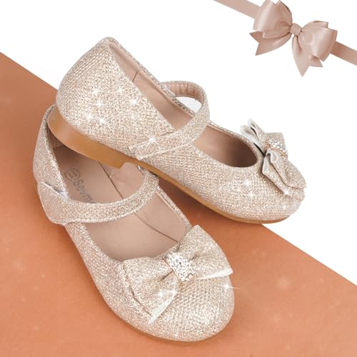 Toddler Girls Flats Mary Jane Shoes Flower Girl Dress Shoes School Wedding Party Ballet Flats for Little Kids4