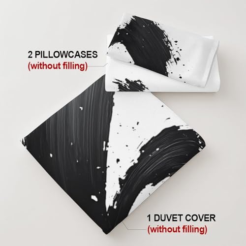 Drap housse splash noir microfibre douce lit 90x200x25cm 3D abstract - 8