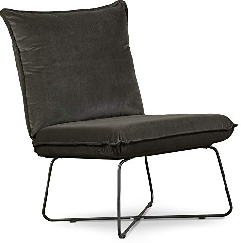 Sillón sin brazos moderno gris oscuro miniatura 7