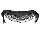 Kid Size Belly Dance Hip Scarf Wrap Belt Tribal Sash Skirt SILVER Coins Party Favor