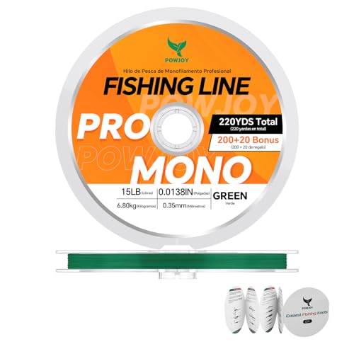 Image of Monofilament Fishing Line with Knot Guide Card, Tangle-Free Snap Ring for No More Mess, Low Memory Smooth Casting Nylon Mono String, 15 /20 /30 /50 /80LB, 220-1050 Yards