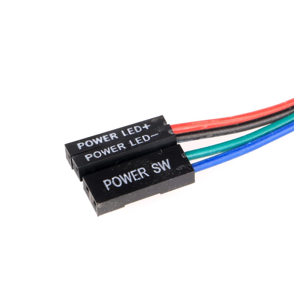 Guuzi Chassis Switch Host Pulsante in Metallo, Computer Host Switch Cable Custodia per PC LED Pulsante di Accensione Alimentazione ATX On/Off per Interruttore del Computer Fai da te 60cm-2pcs (12mm