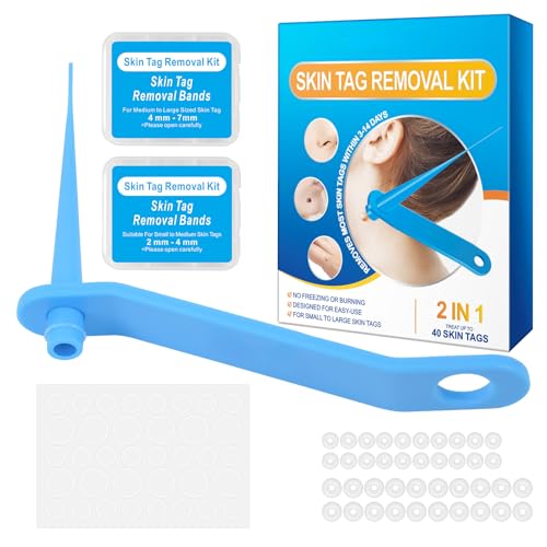 Stielwarzen Entfernen Kit – Hautanhängsel & Hautmarken Einfach Lösen – 2-in-1 Tool Set mit Bändern für 1–8 mm Skin Tags – Schmerzfrei Für Zuhause Am Hals, Achseln & Körper