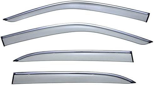 WellVisors Window Visors Wind Deflectors Compatible with Lexus 2001-2006 LS430 with Chrome Trim Rain Guards 3-847LX017