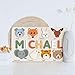 Custom Handmade Puzzles for Toddlers | Multi Color Scheme Options Wooden Name Puzzle | Baby Shower Gift, Easter Gift, New Baby Gift, Christmas Gift, Birthday Gift for Bab, Kid, Toddler | Toddler Toys