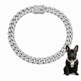 Kettenhalsband Cosiesnest, rostfreies Zug-Hundehalsband aus Metall, verstellbare Hundekette geeignet für kleine und große Hunde als Alltag Halsband & Trainingscollar (silberfarben)