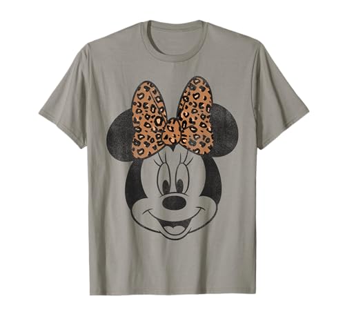 Disney Minnie Mouse Vintage Leopard Print Bow Portrait T-Shirt