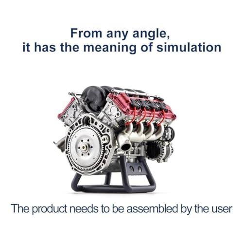 Vbcaol Cison V8 Engine Kit, Mini V8 Engine Kits That Runs, V8 Engine Model Kit That Works, Model Engine Kit for Adults, for Ax90104 Scx10ⅱ Capra Vs4-10 Pro/Ultra Model Car, Mini Engine Kit(Color:1pc) - Thumbnail 5