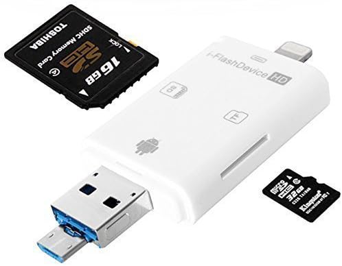 WECODO Memory Card Reader Lightning iFlash Drive USB SDHC Micro SD OTG Card Adapter for iPhone 6S 6S plus 6 6 plus iPad Samsung Huawei PC Tablet