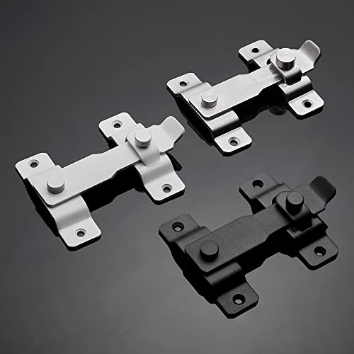 Iniret 2 Packs Barn Door Latches，4.33”X 3.23” Brushed Nickel Stainless Steel Barn Gate Flip Door Latch Bi-Fold Door Lock,Sliding Door Antique Lock Gate Latches Wine Cabinet Closet Door Latches #TOP6