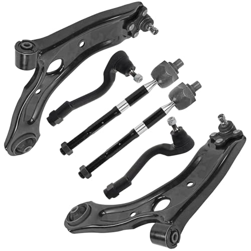 Image of Detroit Axle - AWD 6pc Front End Suspension Kit for 2017-2019 Kia Sportage 2016-2018 Hyundai Tucson, 2 Lower Control Arms with Ball Joint 4 Outer Inner Tie Rods Replacement
