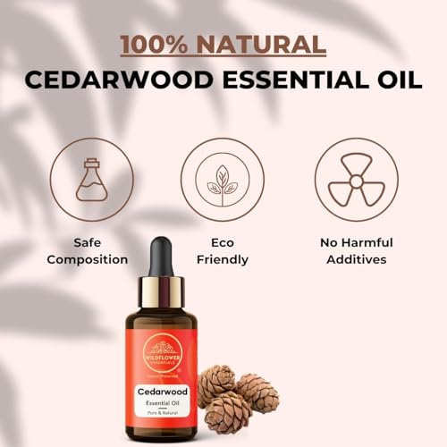 Image of Cedarwood Essential Oil for Hair Skin & Diffuser - Cedarwood Oil for Hair Aromatherapy, DIY Soap Making Scents 15ml (0.5 oz)