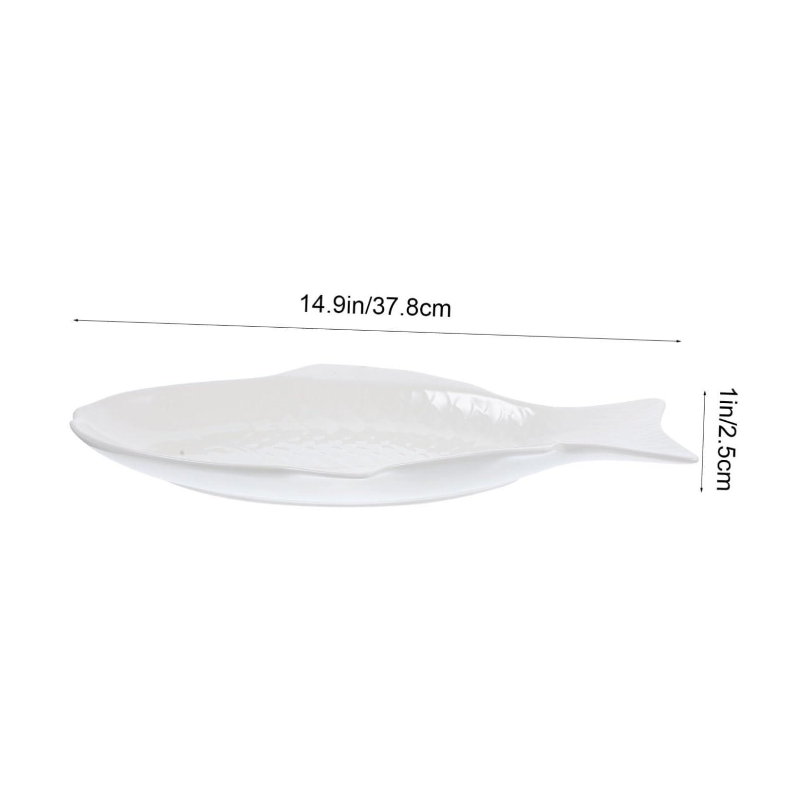 Plato de Pescado al Vapor de Cerámica Blanco, Diseño Único | Plato de Cerámica para Pescado, Forma de Pez, Ligero y Multifunción, para Mariscos y Aperitivos