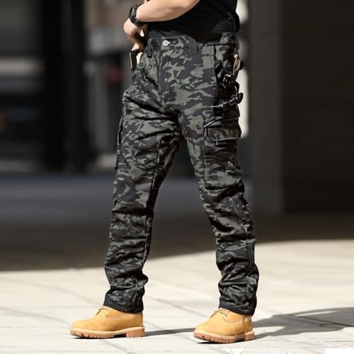 lcyhony Camo Cargo Pants for Men Baggy Ripstop Waterproof Tactical Pants Flexcamo Outdoor Hunting Hiking Pants Multi Pockets2