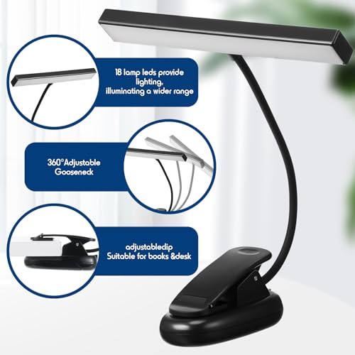 Retisee 8 Pcs Music Stand Light 18 LED Piano Lamp Adjustable Reading Light AAA Battery(Not Included) Operated, 4 Color Temperature Optional