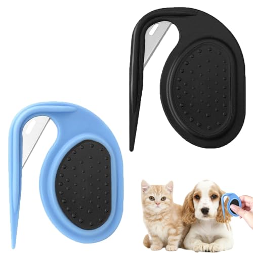 Peine para nudos del perro, 2 unidades cortanudos, pelo largo, cardador para perros, peine para anudar perros y gatos, sin arañazos, peines para aseo de animales instrumentos para quitar pelos de