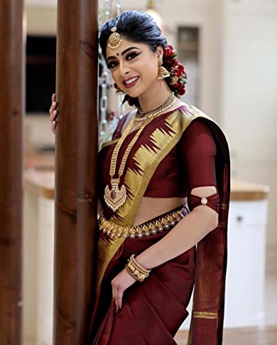 Image of Avantika Fashion Women's Kanjivaram Soft Silk Saree With Blouse Piece