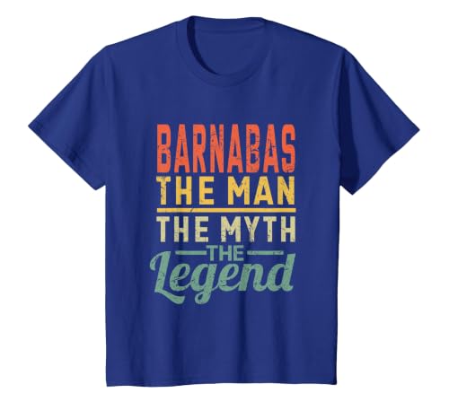 Barnabas The Man of Myth The Legend Name Barnabas T-Shirt, Youth, Royal Blue, 4T