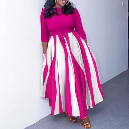 Image of BFFBABY Casual Dress Plus Size Formal A Line Dresses for Women Fall Long Dresses with Sleeve Casual Belted