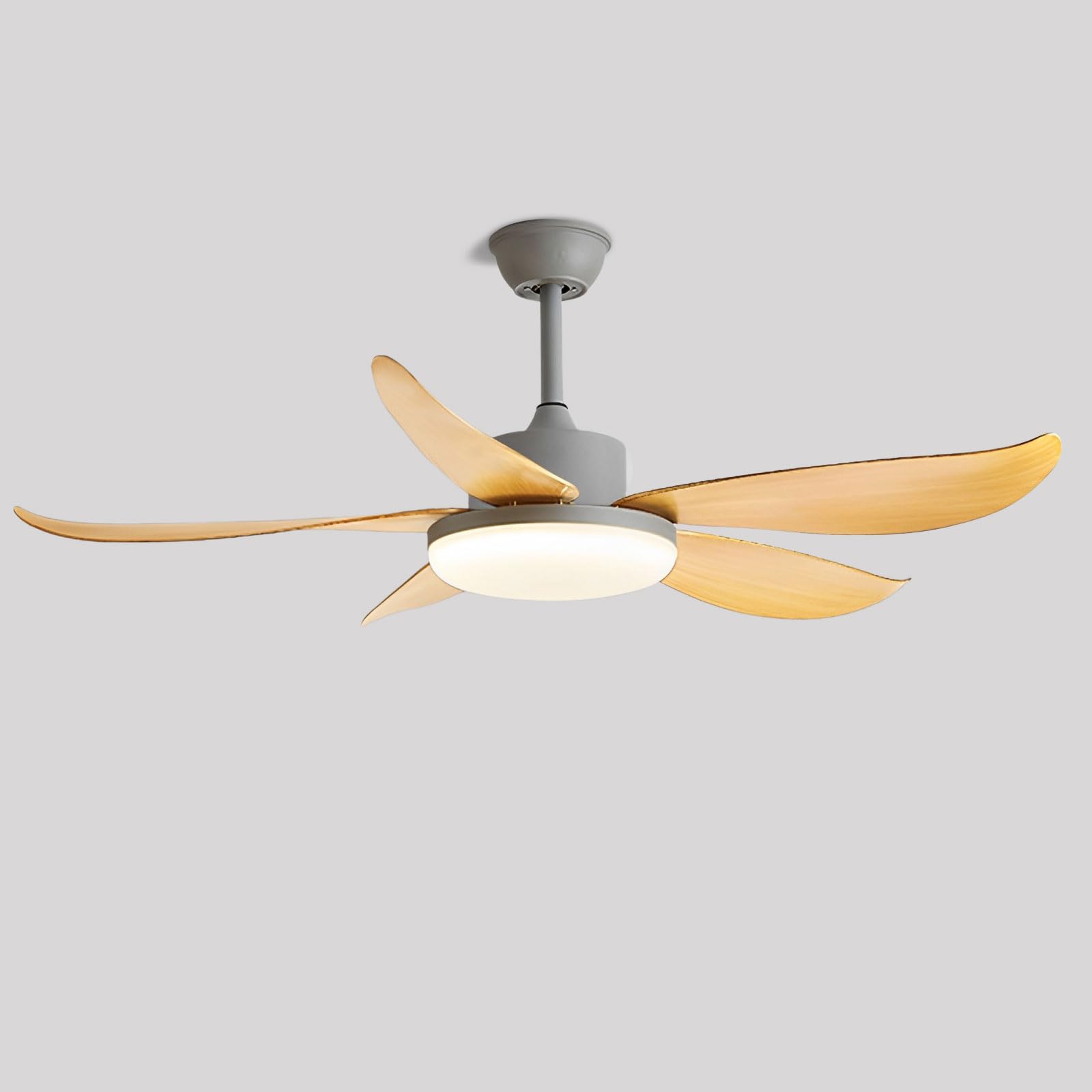 SXDMOUBK Nordic Ceiling Fans With Lights Remote Dimmable LED Ceiling Light Fixtures Indoor Quiet Ceiling Fan Light For Bedroom Lounge Room Study Room 6 Speeds Ceiling Fan 5 ABS Blades