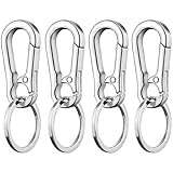 CBMZHF Confezione da 4 moschettoni in metallo, resistenti fibbie per alpinismo, portachiavi portatili per uomini e donne, piccoli
