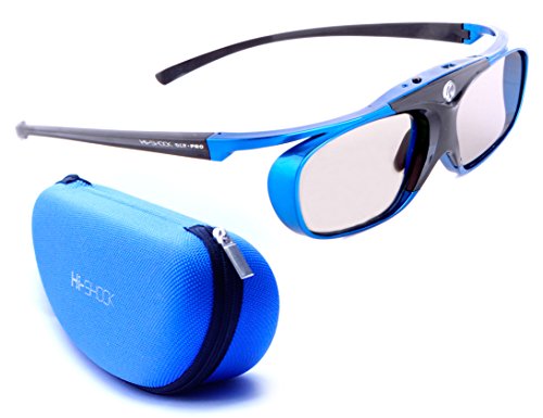 Hi-Shock DLP Pro Blue Heaven | DLP Link 3D Brille für 3D DLP Beamer von Acer, BenQ, Optoma, LG, [ |96-144 Hz | Akkubetrieb |DLP Link]