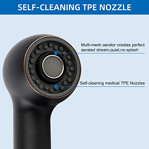 2 Function Kitchen Sink Faucet Sprayer Head Pull Out Sink Sprayer Head Replacement, G1/2 Or 13/16 Inch Male Connector, Not Universal, Pull-Down Bathroom Faucet Head Sprayer Spout, Oil Rubbed Bronze #TOP3