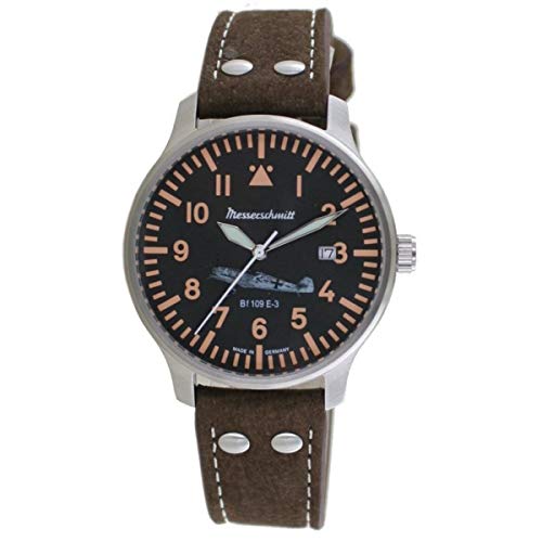 Messerschmitt BF109E-3 Horlogerie Allemande Haut de Gamme avec Boîtier en Acier Brossé pour Homme