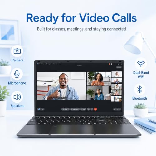 Image of 15,6 inch Laptop 16GB RAM 512GB SSD Celeron N5095 Quad-Core, Laptop Computer Support Fingerprint, Backlit Keyboard, 180Viewing, WiFi5, Bluetooth4.2, USB3.0, Notebook PC for Business & Students