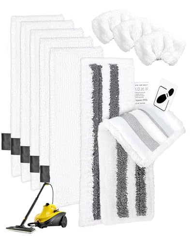 10 Pack Steam Cleaner Pads Compatible with Karcher EasyFix SC2 SC3 SC4 SC5 Series - Steam Cleaner Replacement Microfibre Cloths for Floor & Hand Steamer Accessories for Karcher Steam Cleaner