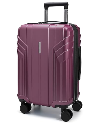 Image of BAGSMART Expandable Carry On Luggage 22x14x9 Airline Approved, Purplish Red | Spinner Wheels, TSA Lock, Lightweight Hard Shell, Suitcase,22x14x9 Airline Approved