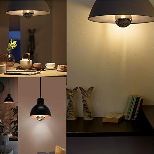 3 Pack - Modvera 60W Equivalent Led Half Chrome G25/G80 6W Silver Bowl Globe Shape Medium (E26) Base Warm White 2700K, 630 Lumens, Dimmable Led Filament Vintage Bulbs.ul Listed Rohs Compliant #TOP4