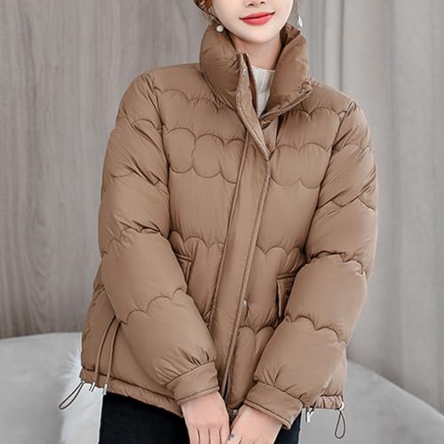 Long Sleeve Down Jackets for Women Winter Fall Pleated Warm Puffer Basic Padded Jacket Coat Women 20252