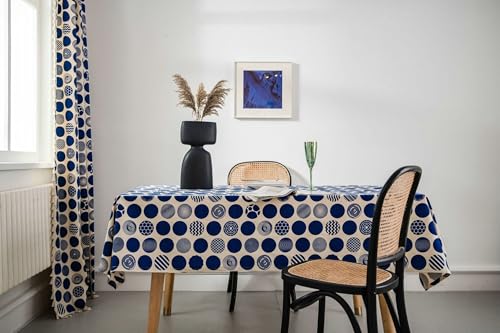Nappe de table rectangulaire 140x200 cm Beydodo en coton lin géométrique - 2